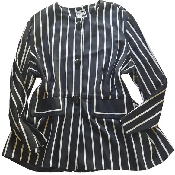 Vintage Cynthia Howie Striped Retro Blazer Jacket - Picture 3 of 12